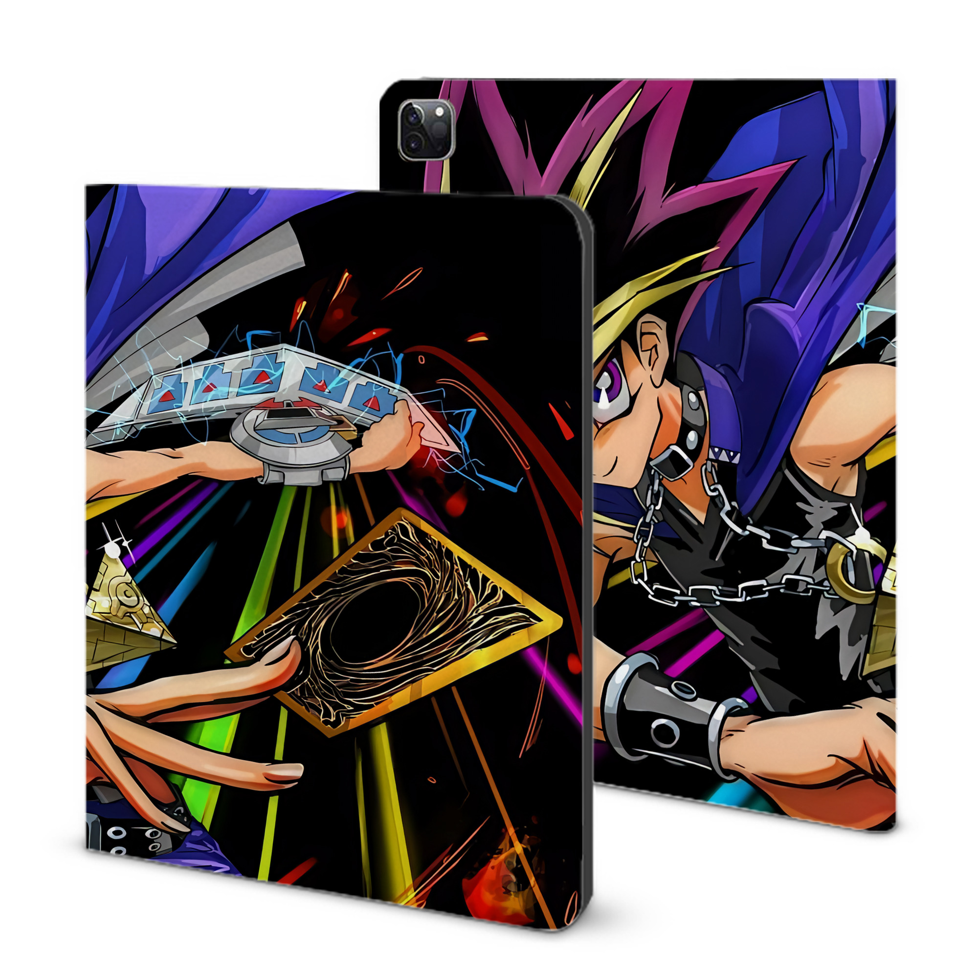 （画像用） 遊☆戯☆王 Yu-Gi-Oh! IPad ケース ブック型 PUレザー TPU 耐衝撃 軽量 薄型 ペン収納なし 全面保護 IPad 各モデル対応